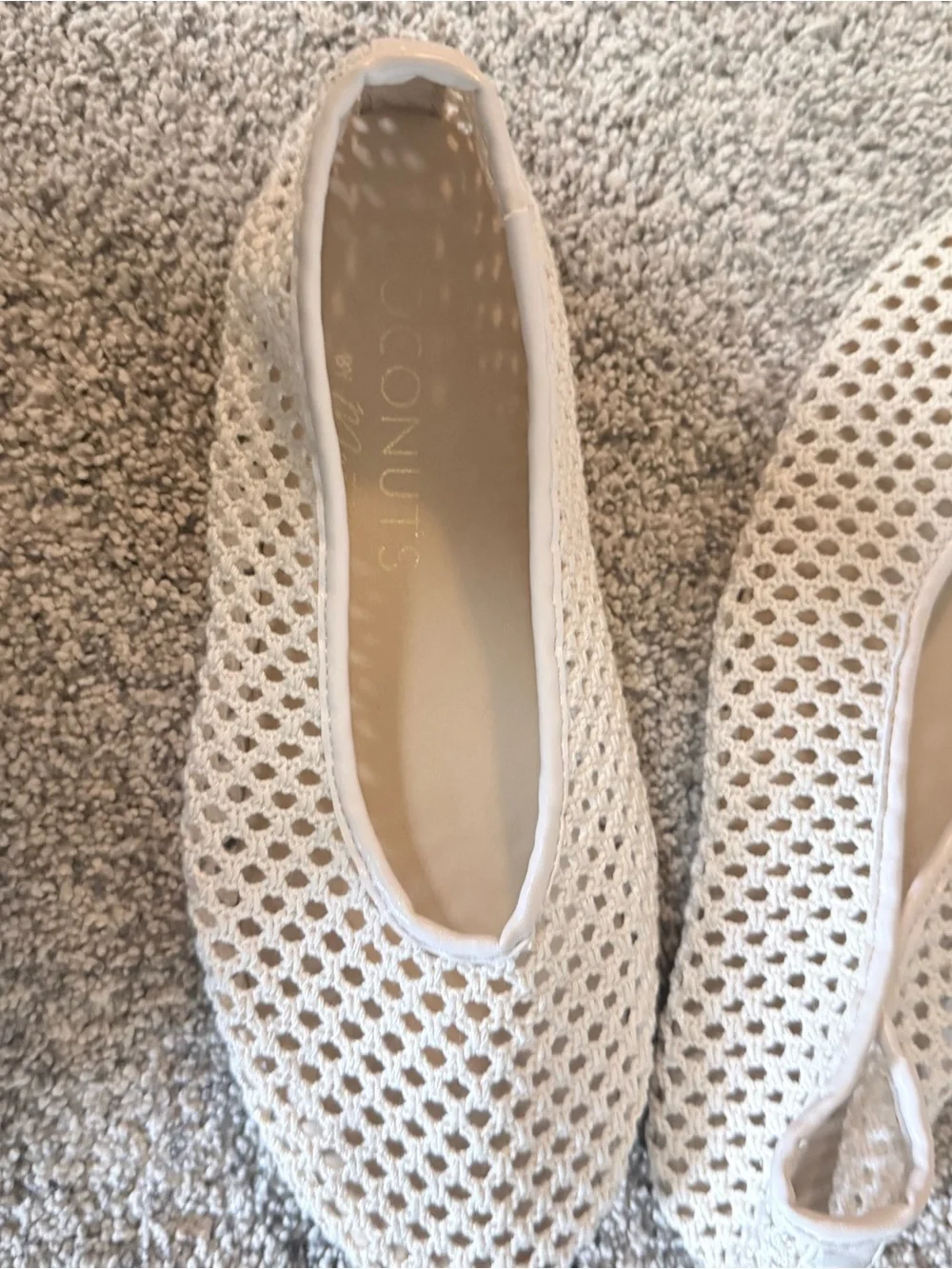 Coconuts by Matisse Cream Crochet Slip-On Flats